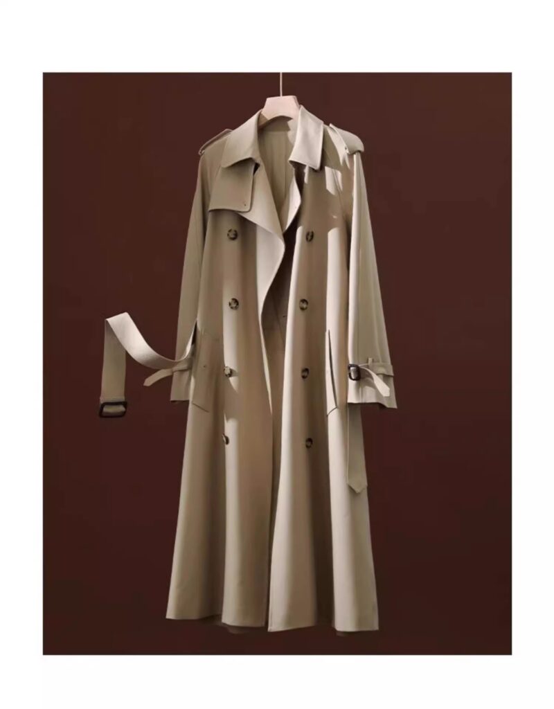 English style khaki trench coat for women