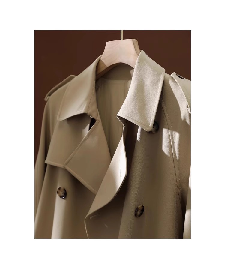 English style khaki trench coat for women