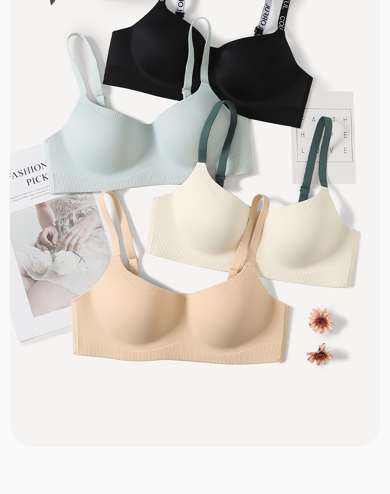 One piece three-dimensional cup without aperture bra
