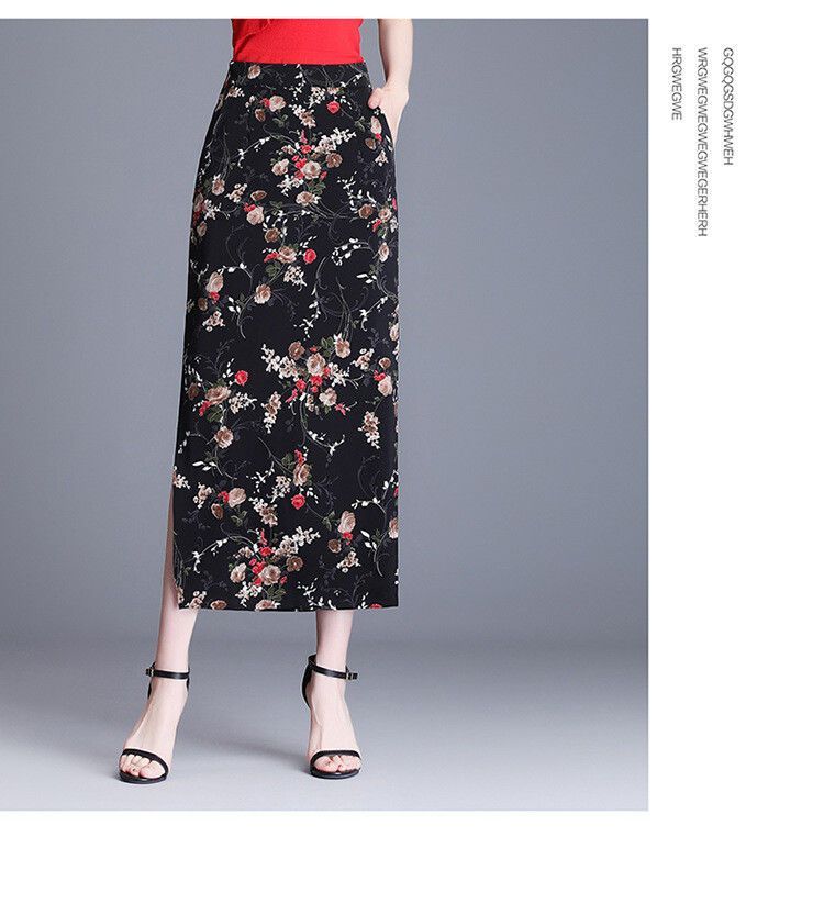 New floral wrapped chiffon skirt with buttocks