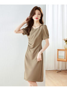 Pleated elegant temperament simple skirt