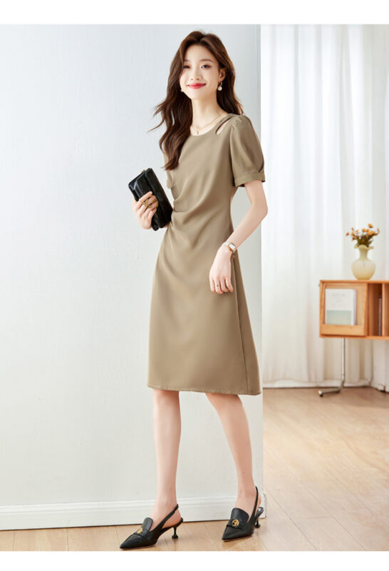 Pleated elegant temperament simple skirt