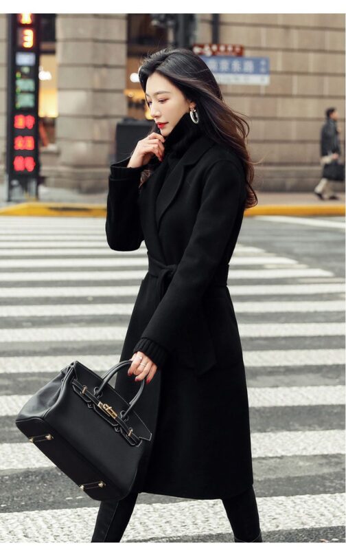 2024 new autumn and winter double-sided wool coat for women