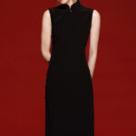 Qipao retro Chinese style black modified dress